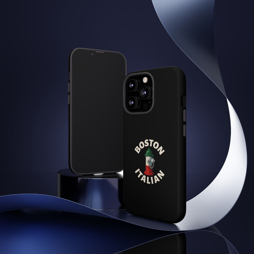 Boston Italian Black Phone Case, Tough Cases for iPhone, Gift for Italians, Stylish Phone Cover, Unique Phone Accessory