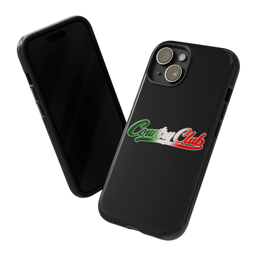 Country Club Black Phone Case, Tough Cases for iPhone, Gift for Italians, Stylish Phone Cover, Unique Phone Accessory
