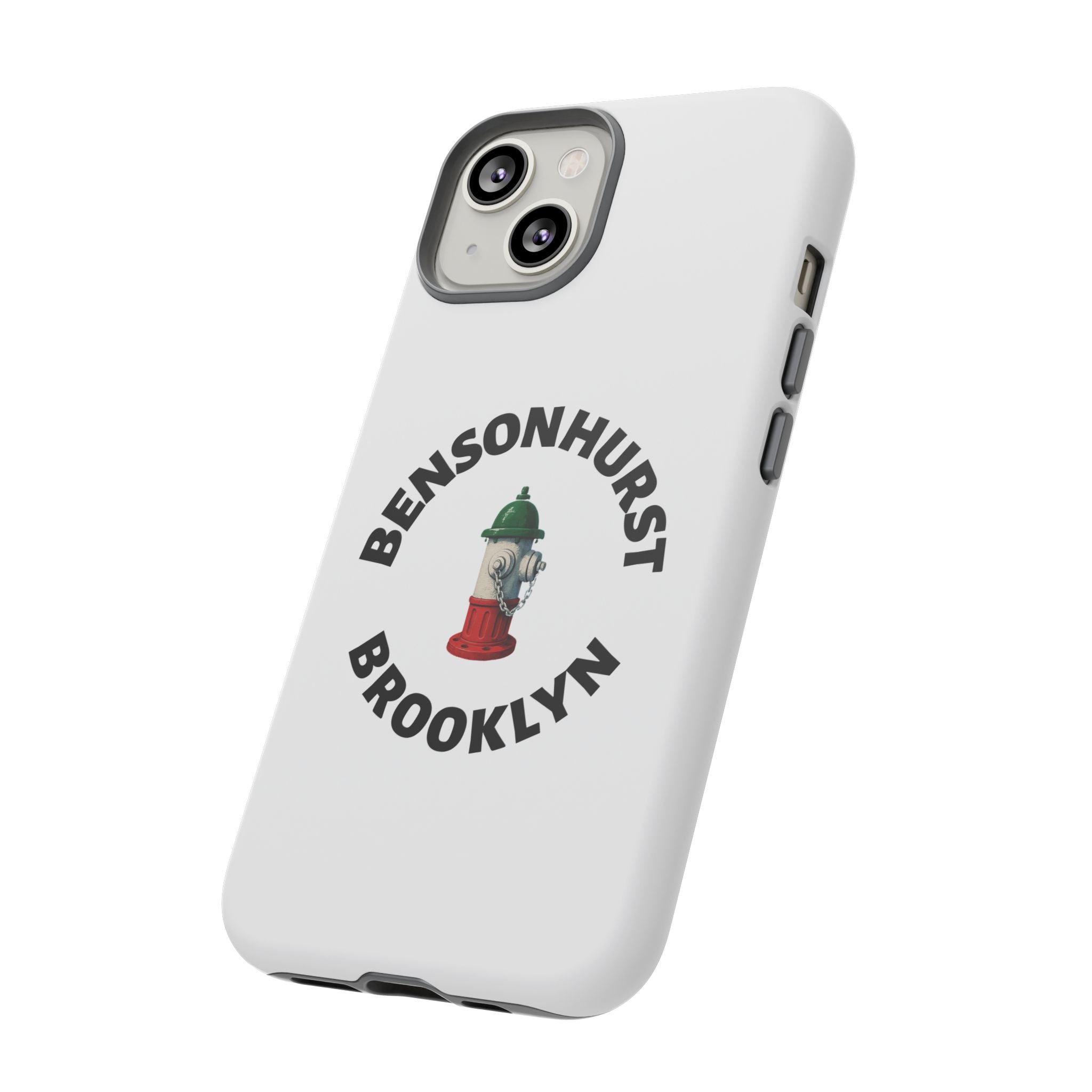 Bensonhurst Brooklyn White Phone Case, Urban Style Phone Cover, Tough Smartphone Case, Gift for Italian Heritage, Fun Streetwear Accessories