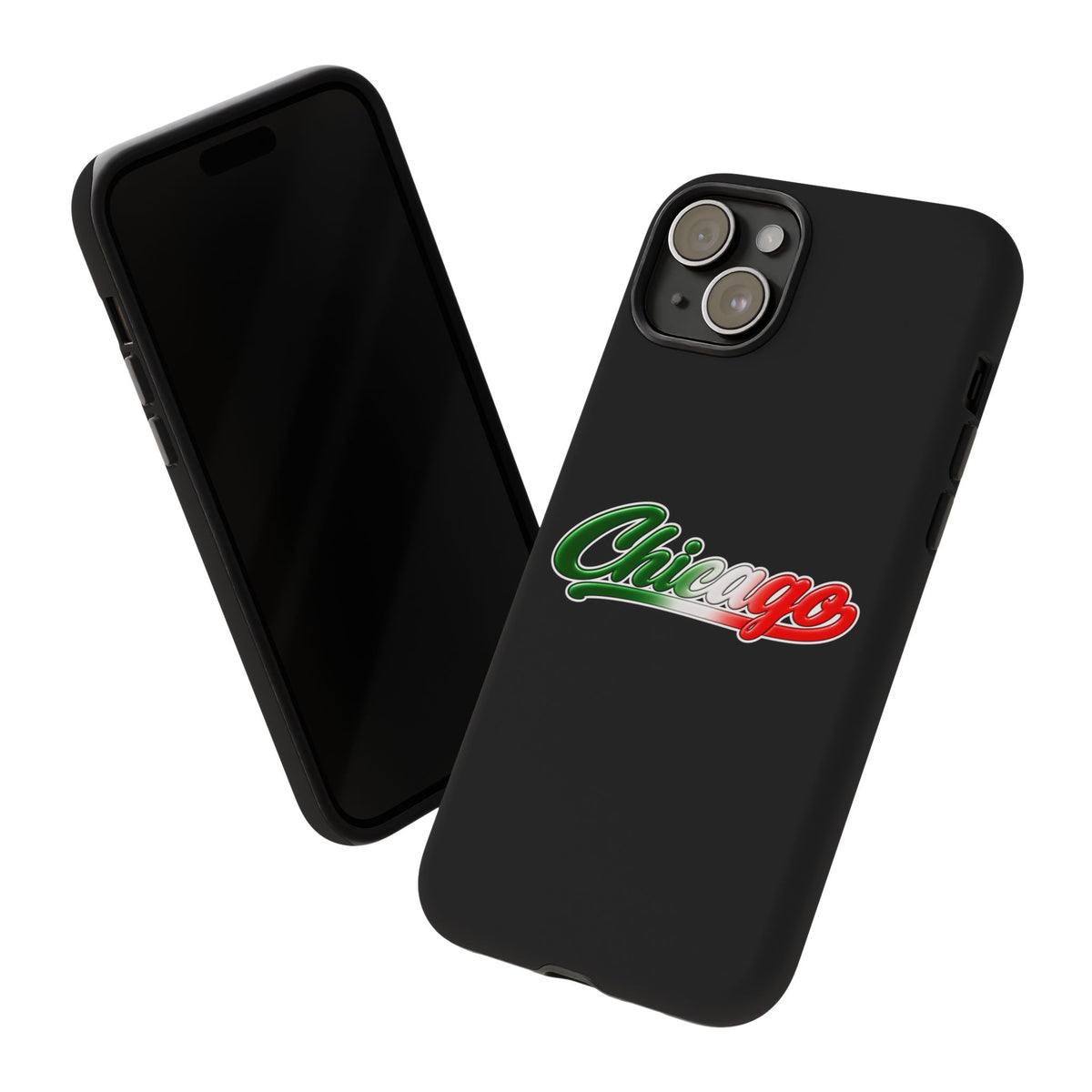 Chicago Black Phone Case, Tough Cases for iPhone, Gift for Italians, Stylish Phone Cover, Unique Phone Accessory