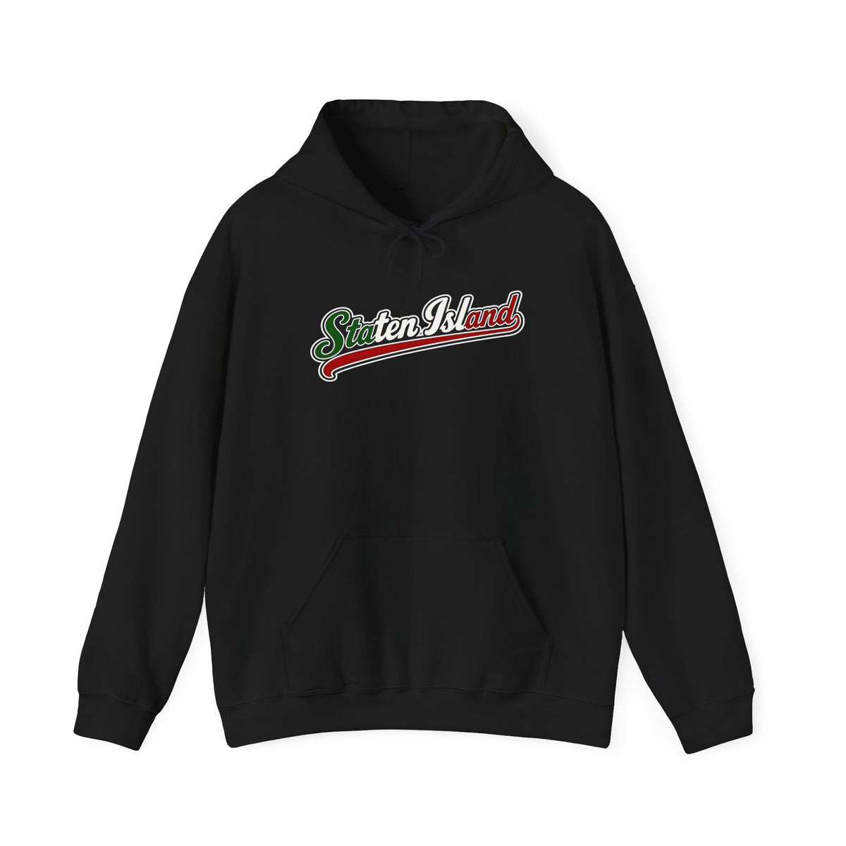 Staten Island Hoodie — Italian Flag Script Pullover