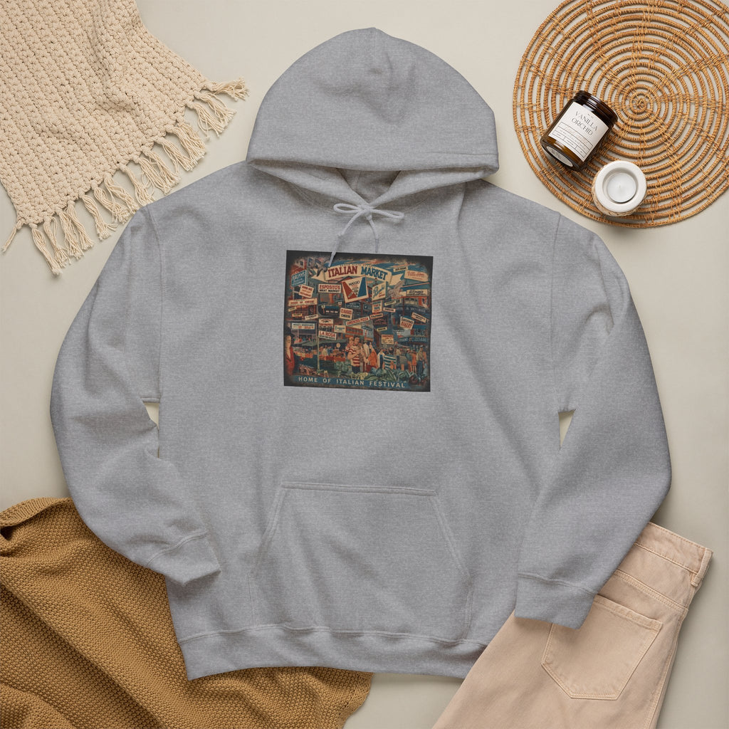 South Philly Italian Market Hoodie — Italian Flag Script Pullover
